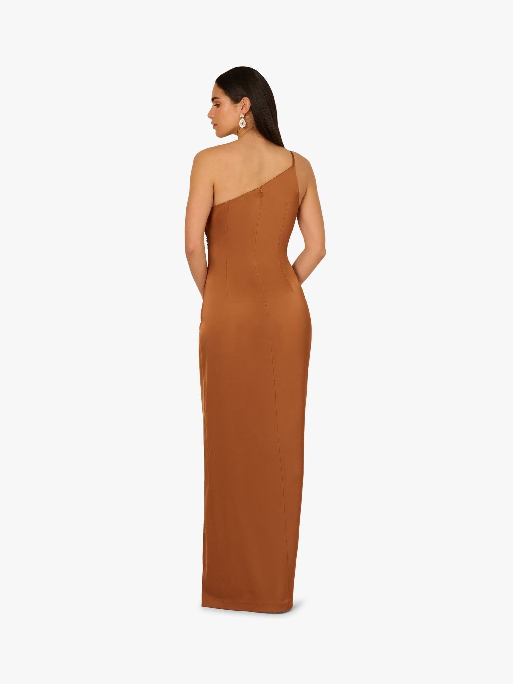 【海外限定】AdriannaPapell ドレス☆Stretch Satin Long Brown Buy Adrianna By Adrianna Papell Stretch Satin Long Brown