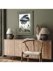 Art Marketing Blue Green Vintage Heron Wall Art - Image 1 of 4