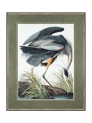 Art Marketing Blue Green Vintage Heron Wall Art - Image 2 of 4
