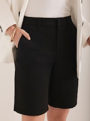 Mint Velvet Black Tailored Chino Long Shorts - Image 3 of 8