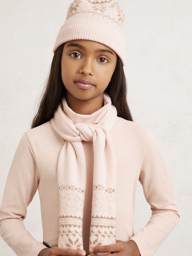 Reiss Ecru Farah Fair Isle Pattern Hat And Scarf Set With Wool - Image 2 of 6 Reiss Ecru Farah Fair Isle Pattern Hat And Scarf Set With Wool - Image 2 of 6