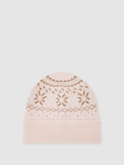 Reiss Farah Fair Isle Pattern Hat And Scarf Set With Wool - Bild 4 von 6