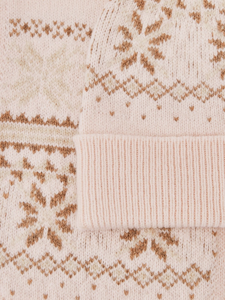Reiss Ecru Farah Fair Isle Pattern Hat And Scarf Set With Wool - Image 6 of 6 Reiss Ecru Farah Fair Isle Pattern Hat And Scarf Set With Wool - Image 6 of 6