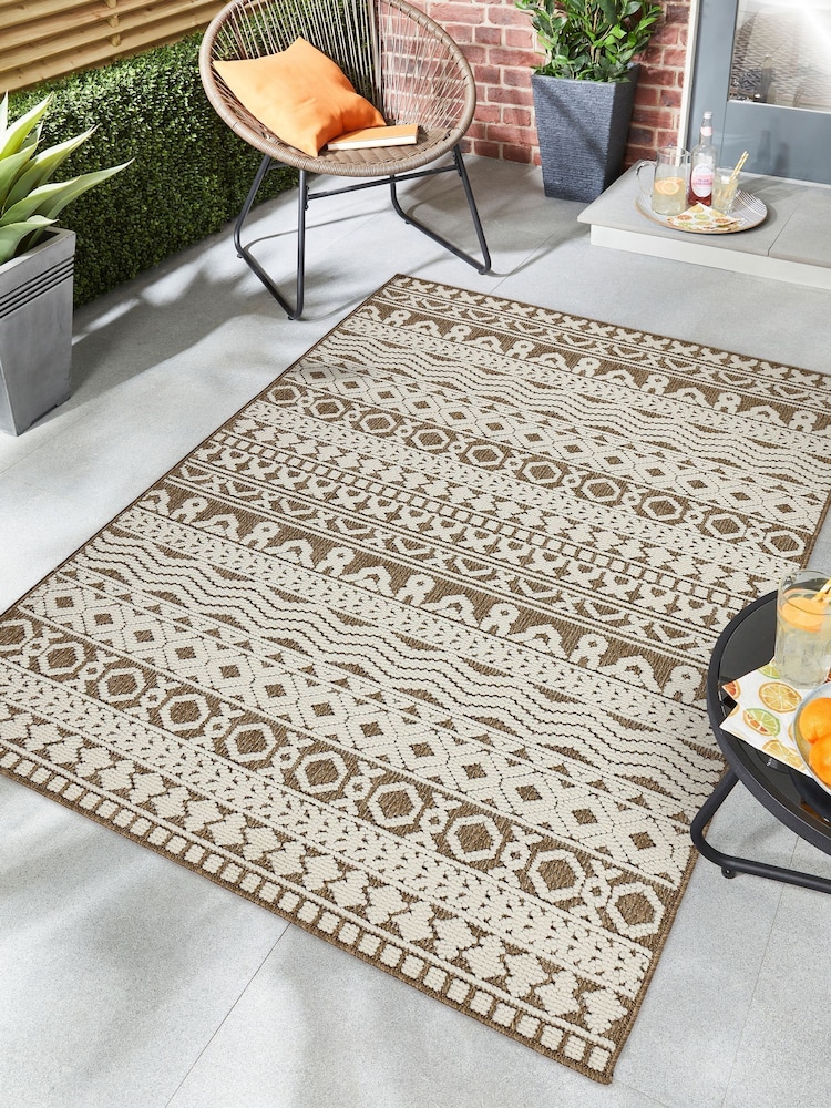 Origin Rug Collection. Coffee Atlas Graphic Print Rug - Image 1 of 6