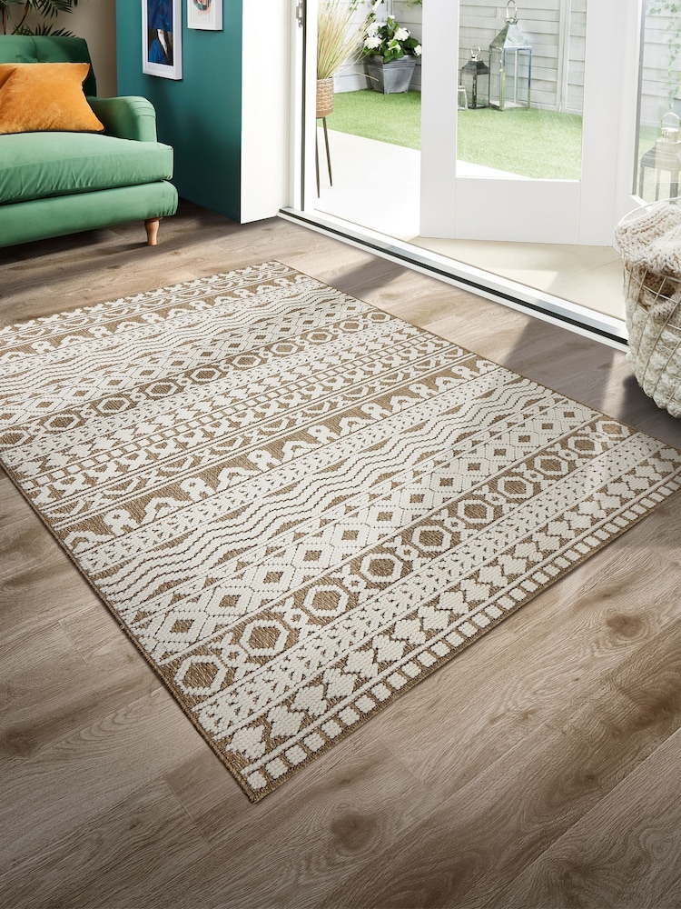 Origin Rug Collection. Coffee Atlas Graphic Print Rug - Image 2 of 6