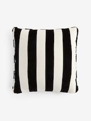 Black/White 50 x 50cm Chenille Stripe Cushion - Image 3 of 3