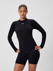 Speedo Black Endurance+ Long Sleeve Rash Vest - Image 1 of 6