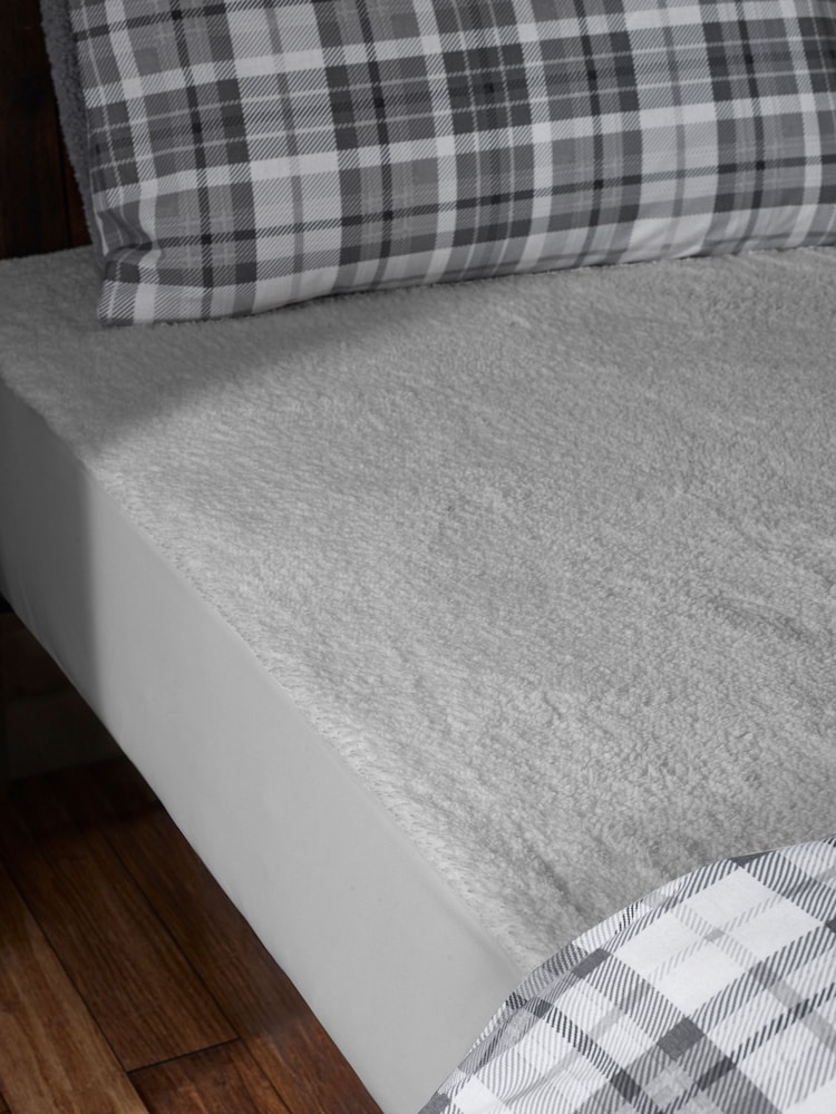 Catherine Lansfield Grey Thermal Sherpa Underblanket Under Fitted Sheet - Image 1 of 2 Catherine Lansfield Grey Thermal Sherpa Underblanket Under Fitted Sheet - Image 1 of 2