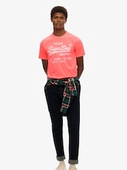 Superdry Pink Relaxed Vintage Logo Neon T-Shirt - Image 4 of 5