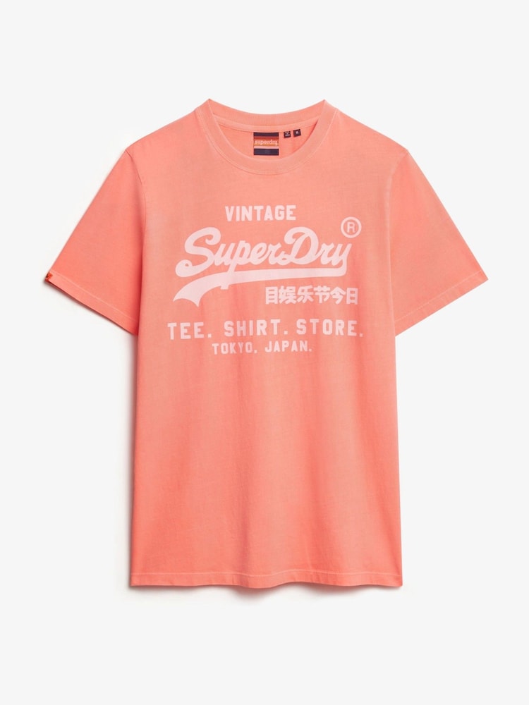Superdry Pink Relaxed Vintage Logo Neon T-Shirt - Image 5 of 5