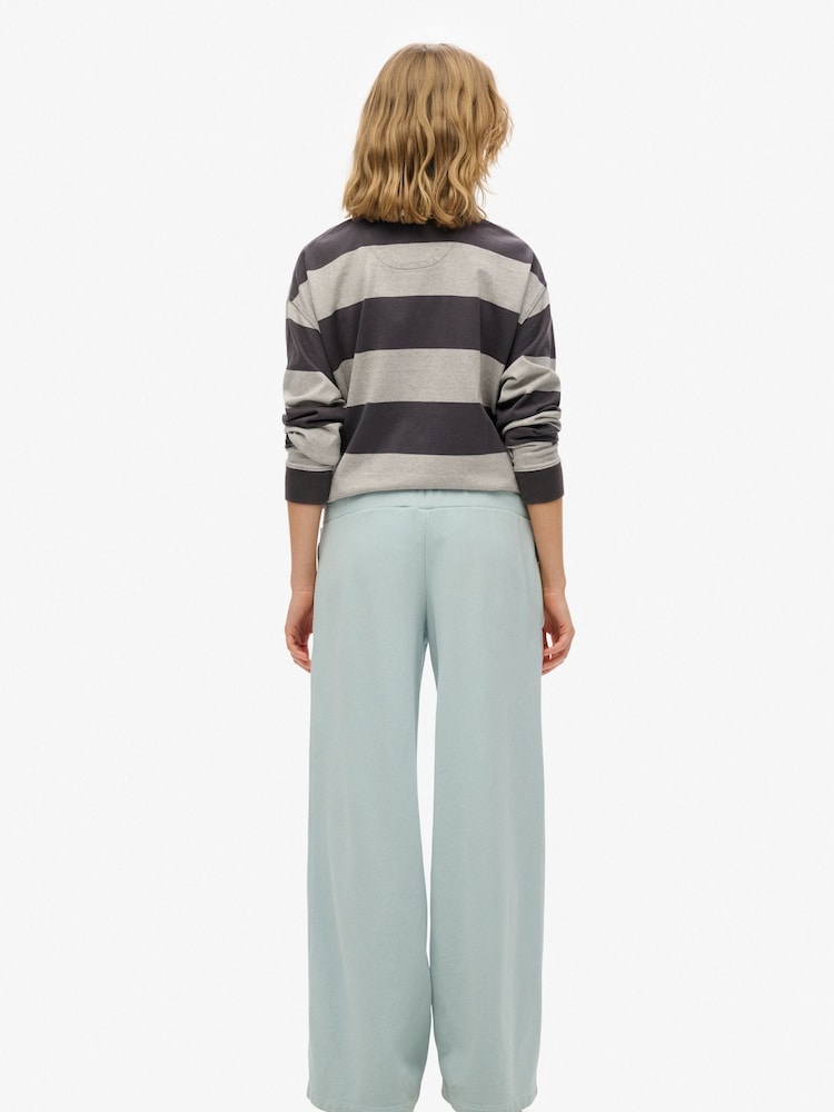 Superdry Blue Essential Logo Wide Leg Joggers - Image 2 of 5