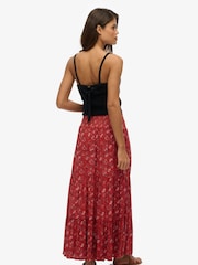 Superdry Red Print Maxi Skirt - Image 2 of 7