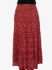 Superdry Red Print Maxi Skirt - Image 3 of 7