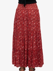Superdry Red Print Maxi Skirt - Image 4 of 7
