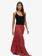 Superdry Red Print Maxi Skirt - Image 5 of 7