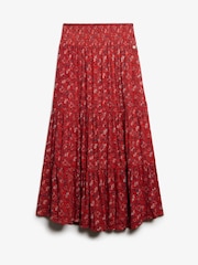 Superdry Red Print Maxi Skirt - Image 6 of 7