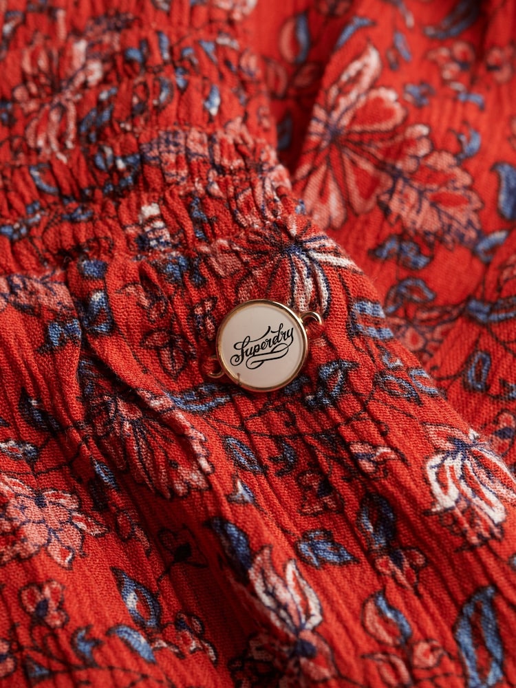 Superdry Red Print Maxi Skirt - Image 7 of 7