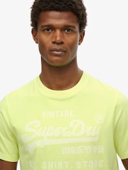 Superdry Yellow Relaxed Vintage Logo Neon T-Shirt - Image 2 of 5