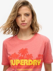 Superdry Pink Relaxed Outdoor Stripe T-Shirt - Image 3 of 6
