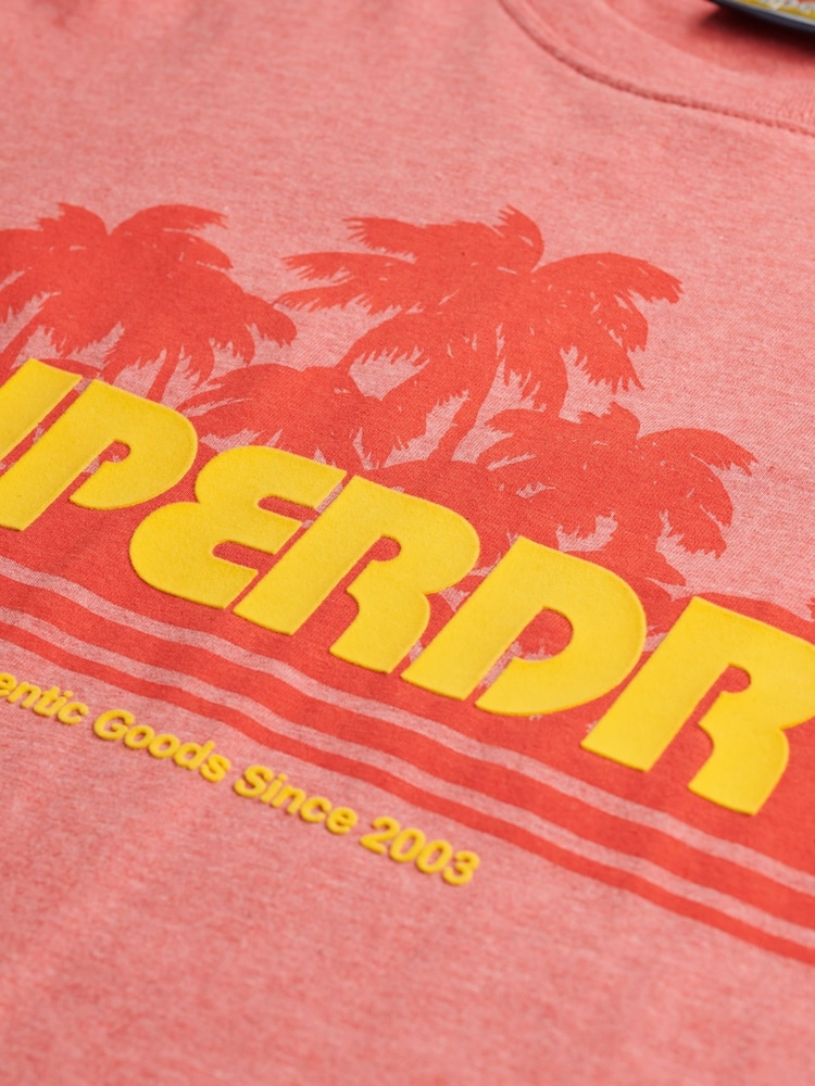 Superdry Pink Relaxed Outdoor Stripe T-Shirt - Image 6 of 6