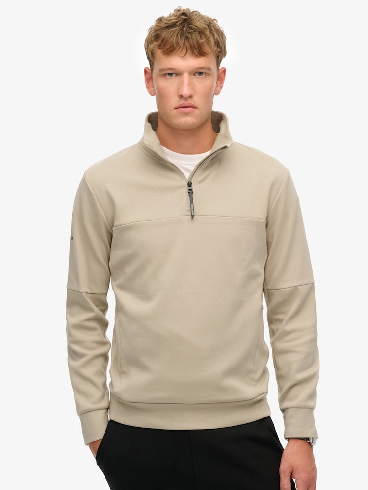 Blusa de moletom Superdry Tech Loose com zíper e meio - Imagem 1 de 5