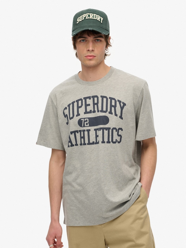 Superdry Grey Athletic Essential T-Shirt - Image 1 of 4