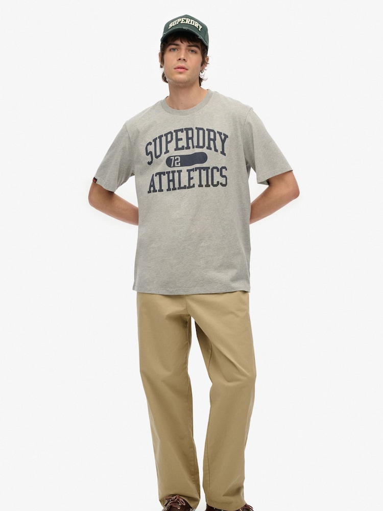 Superdry Grey Athletic Essential T-Shirt - Image 4 of 4