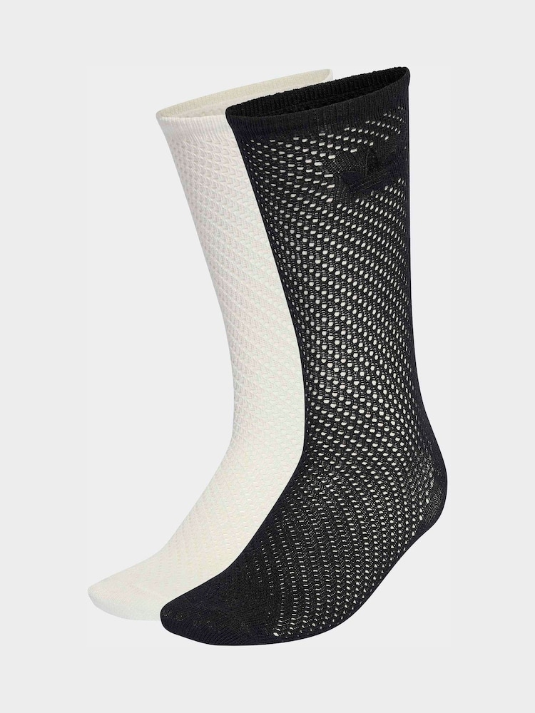 Hvit - Adidas Original Heklede Rundhalset sokker 2 -pakke - Bilde 1 av 4 Hvit - Adidas Original Heklede Rundhalset sokker 2 -pakke - Bilde 1 av 4