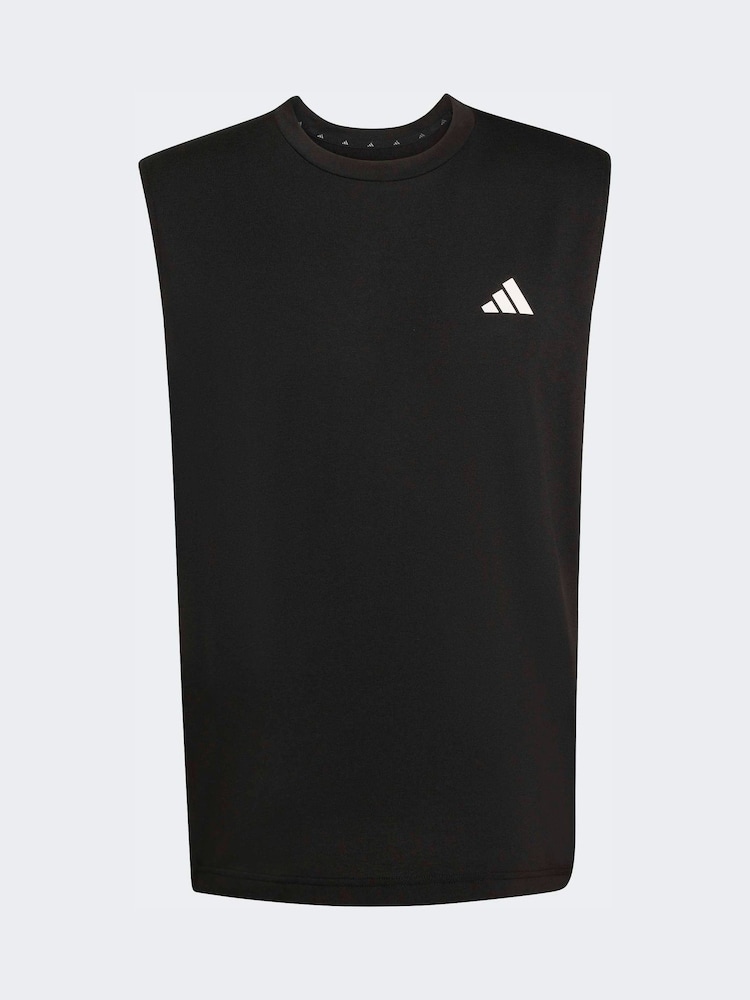 adidas Black Short Sleeve Training Vest - Image 6 of 6