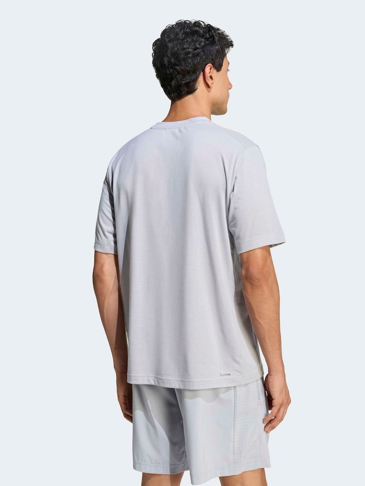 adidas Light Grey Workout Essentials Feelready T-Shirt - Image 2 of 6