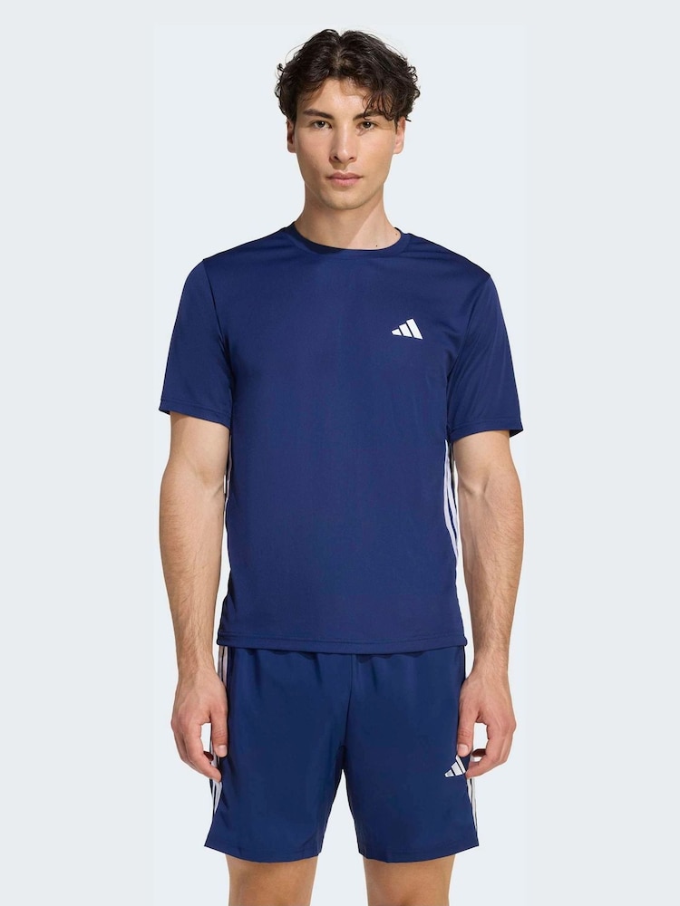 Azul - Camiseta deportiva con 3 rayas de adidas - Imagen 1 de 6