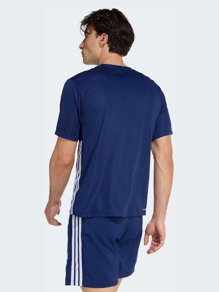 Azul - Camiseta deportiva con 3 rayas de adidas - Imagen 2 de 6