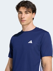 Azul - Camiseta deportiva con 3 rayas de adidas - Imagen 4 de 6
