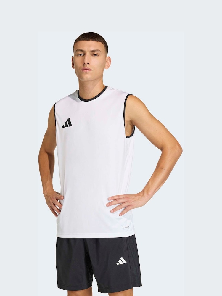 adidas White Entrada26 Sleeveless Jersey - Image 1 of 6