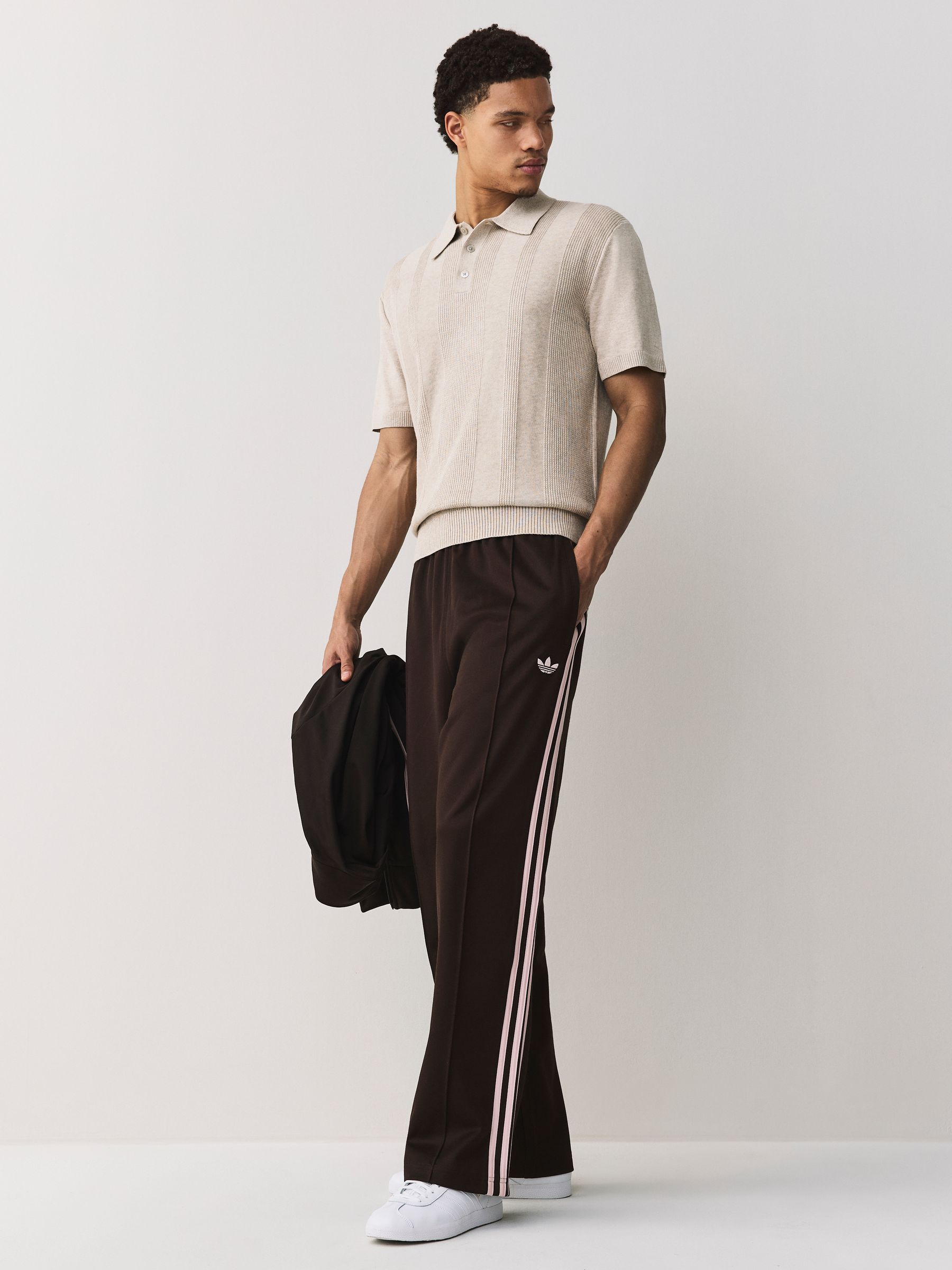 Buy adidas Originals Brown Baggy Track Joggers from Next USA