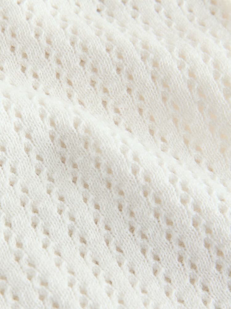 לבן - חולצת פולו מכופתרת סרוגה (גיל 3 עד 16) - תמונה 5 מתוך 5