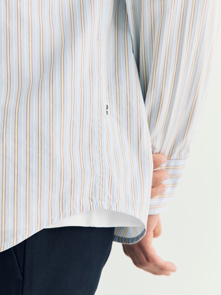 NN.07 Blue Freddy Long Striped Sleeve Shirt - Image 6 of 6 NN.07 Blue Freddy Long Striped Sleeve Shirt - Image 6 of 6