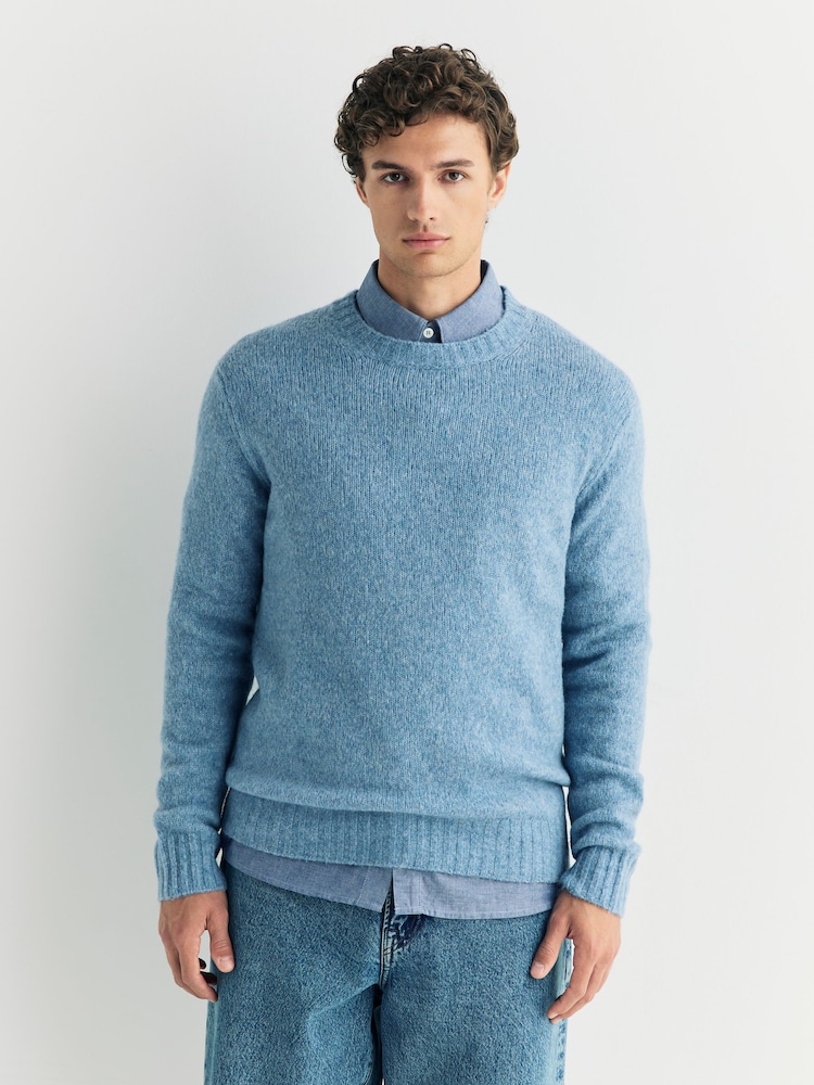 NN.07 Blue Lee Long Sleeve Textured Jumper - Image 1 of 6 NN.07 Blue Lee Long Sleeve Textured Jumper - Image 1 of 6