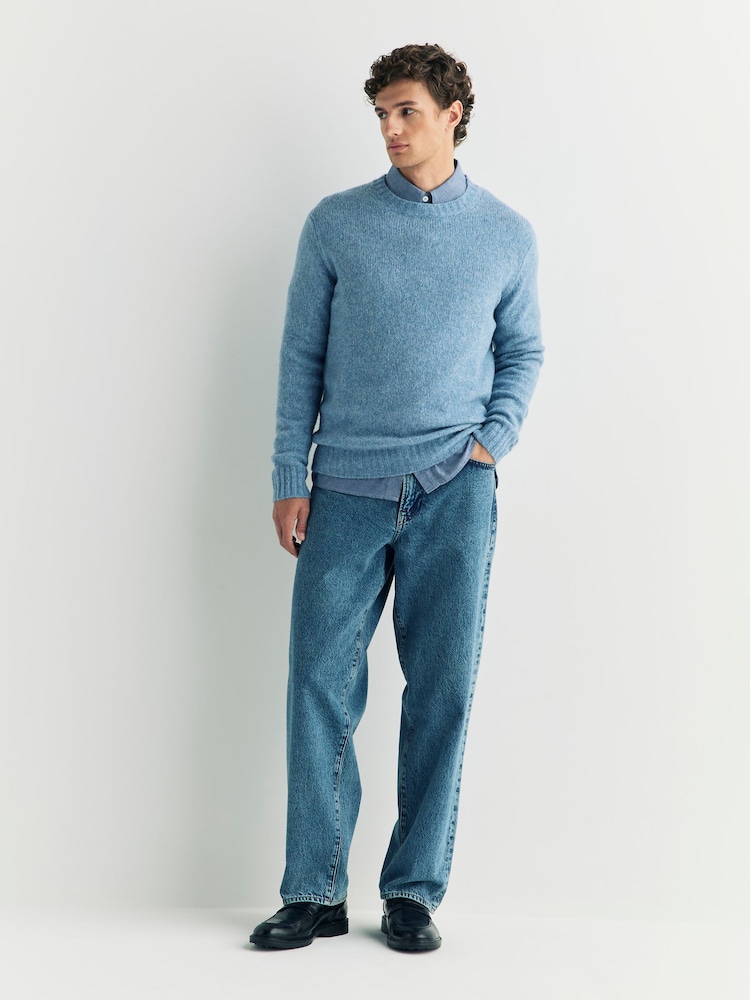 NN.07 Blue Lee Long Sleeve Textured Jumper - Image 2 of 6 NN.07 Blue Lee Long Sleeve Textured Jumper - Image 2 of 6