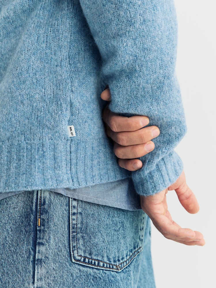 NN.07 Blue Lee Long Sleeve Textured Jumper - Image 6 of 6 NN.07 Blue Lee Long Sleeve Textured Jumper - Image 6 of 6