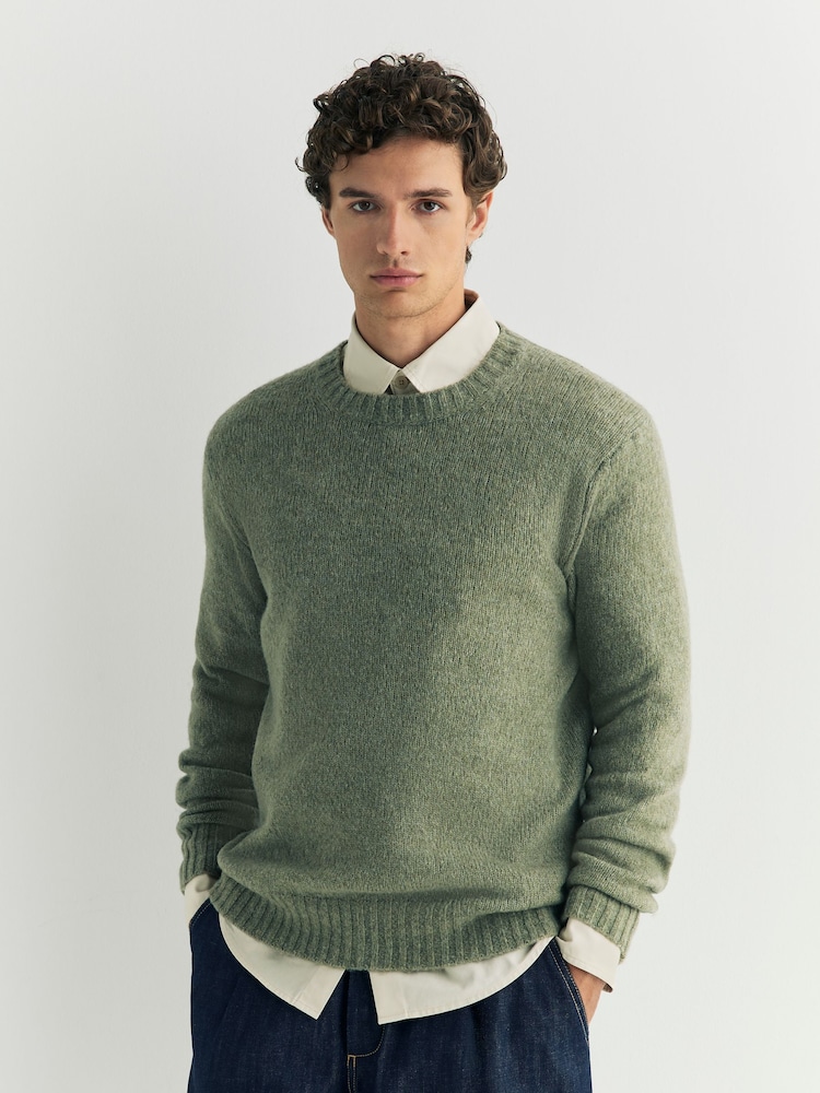 NN.07 Green Lee Long Sleeve Textured Jumper - Image 1 of 4 NN.07 Green Lee Long Sleeve Textured Jumper - Image 1 of 4