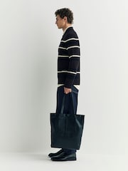 NN.07 Blue Alfie Long Sleeve Striped Polo Jumper - Image 4 of 5