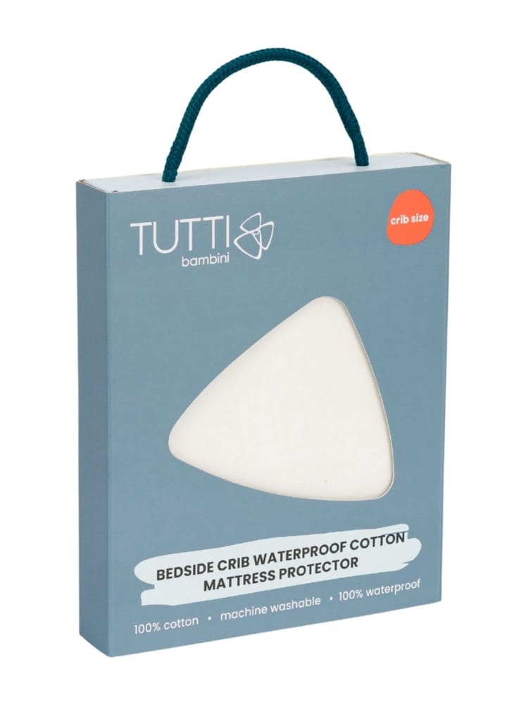 Tutti Bambini White Bedside Crib Waterproof Cotton Mattress Protector - Image 3 of 3