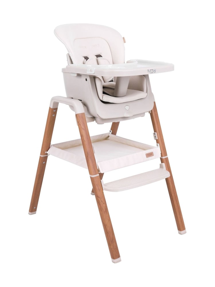 Tutti Bambini Scandinavian Walnut and Ecru Nova Highchair - Image 1 of 6
