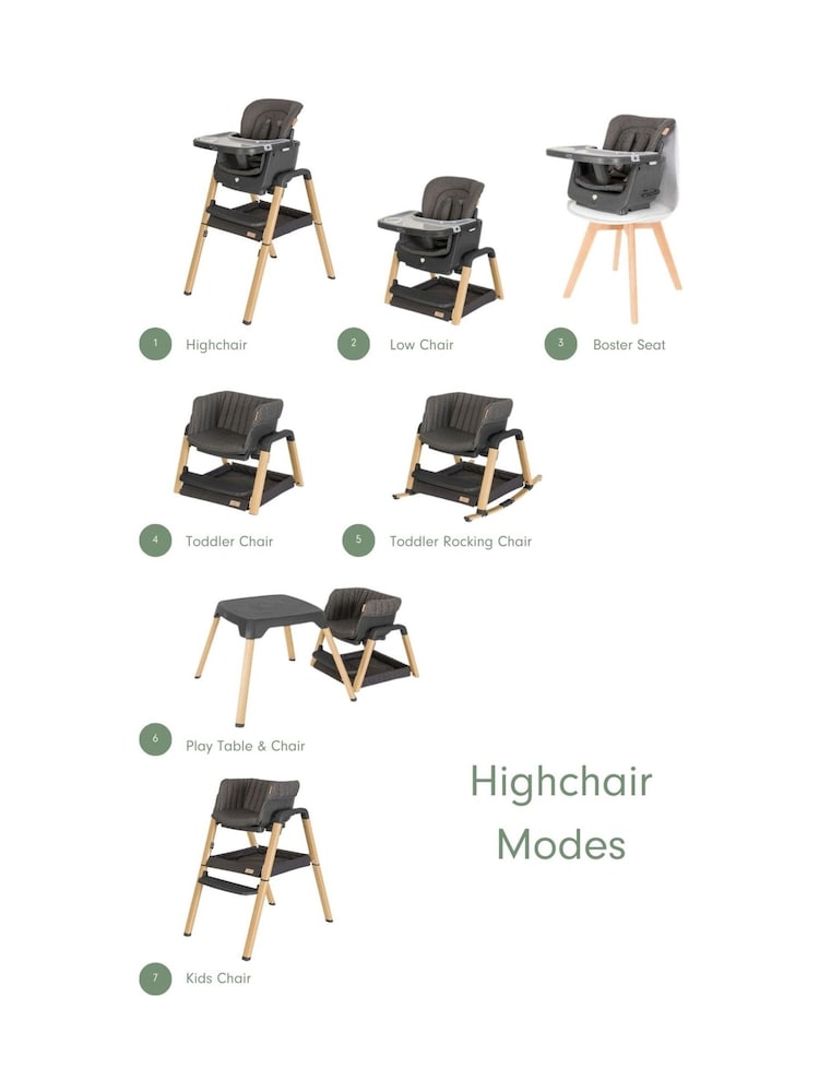 Tutti Bambini Grey and Oak Nova Highchair - Image 2 of 4