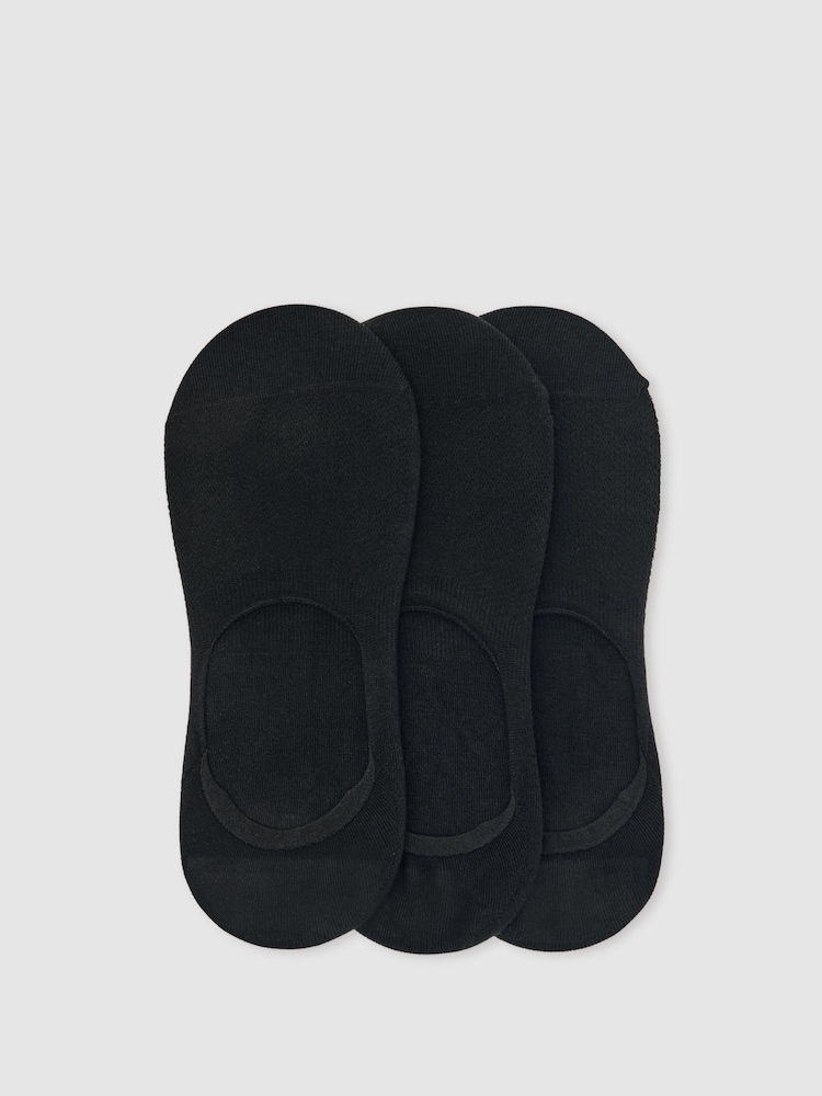 Reiss Black Axis 3 Pack Invisible Trainer Socks Cotton-Blend - Image 1 of 2