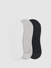 Reiss White/Grey/Black Axis 3 Pack Invisible Trainer Socks Cotton-Blend - Image 1 of 2