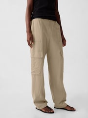 Gap Neutral Mid Rise Cargo Trousers - Image 4 of 5