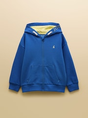 Joules Boys' Rex Blue Zip Through Hoodie - Image 1 of 4