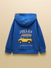 Joules Boys' Rex Blue Zip Through Hoodie - Image 2 of 4